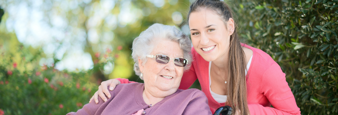 woman with a support person